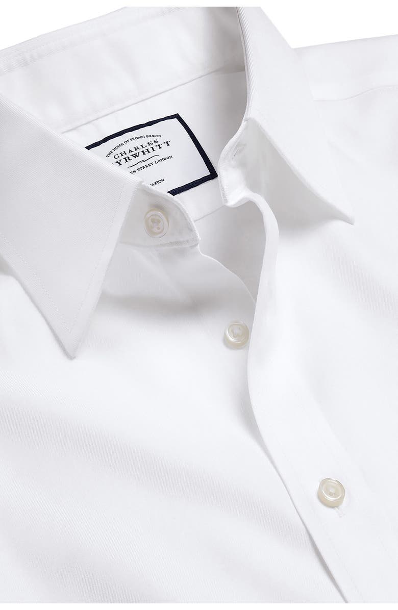 Charles Tyrwhitt Non-Iron Twill Slim Fit Shirt Single Cuff, Alternate, color, White