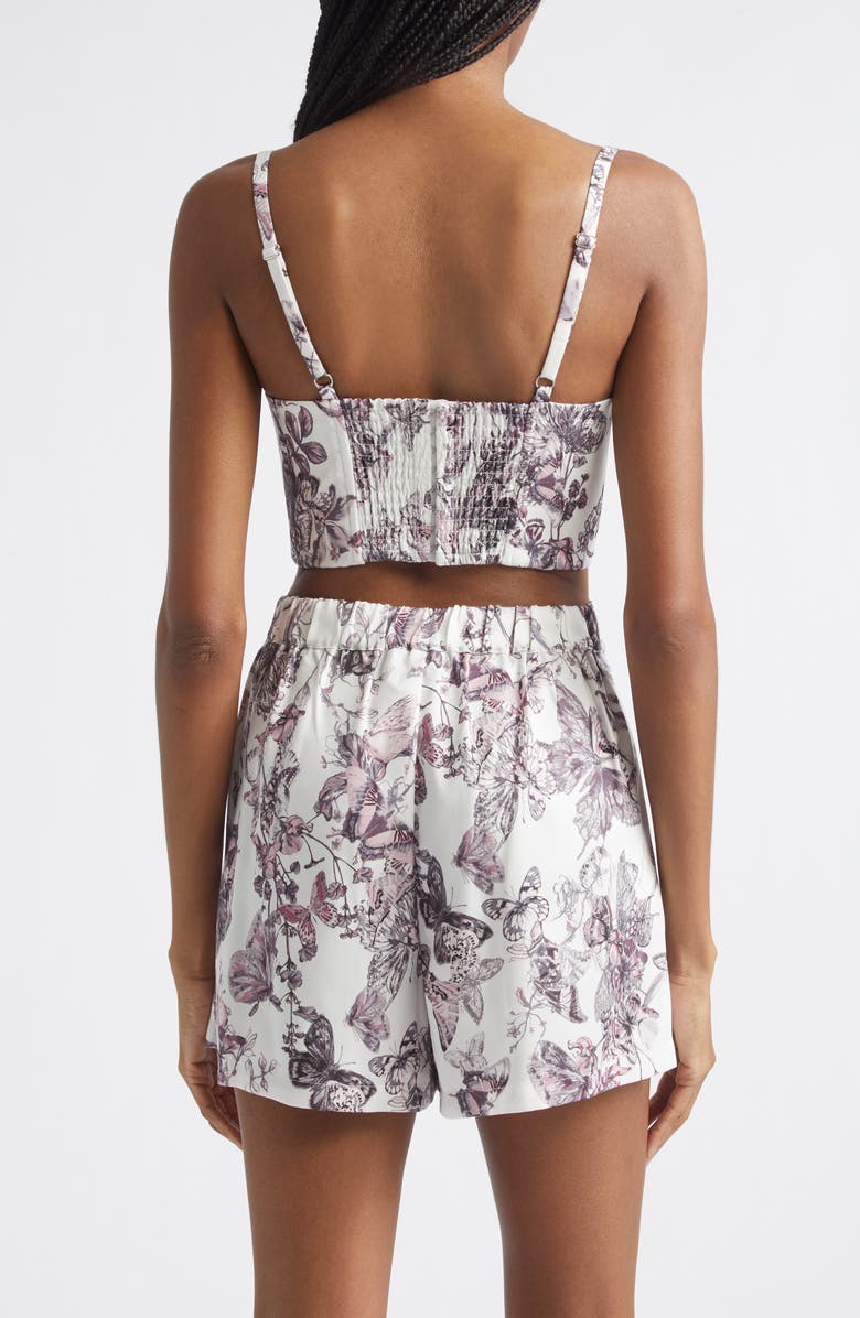 L'AGENCE Sonya Butterfly Print Bralette, Alternate, color, Vin Wht Wtrcolor Bfly