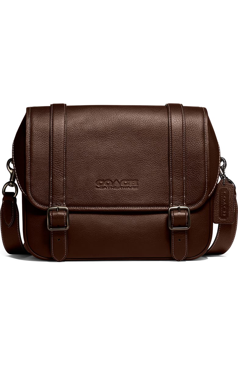 COACH Carriage Leather Messenger Bag, Main, color,