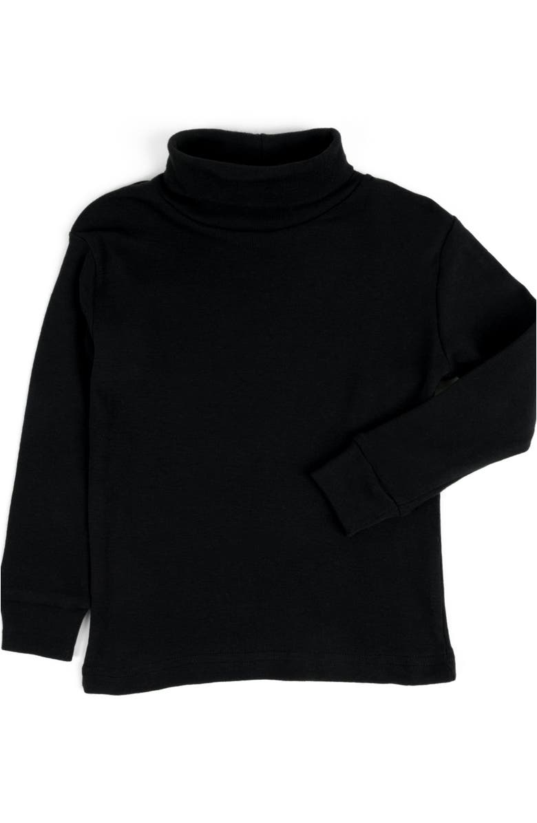 Leveret Kids Turtleneck, 100% Cotton, Solid Colors, Alternate, color, Black