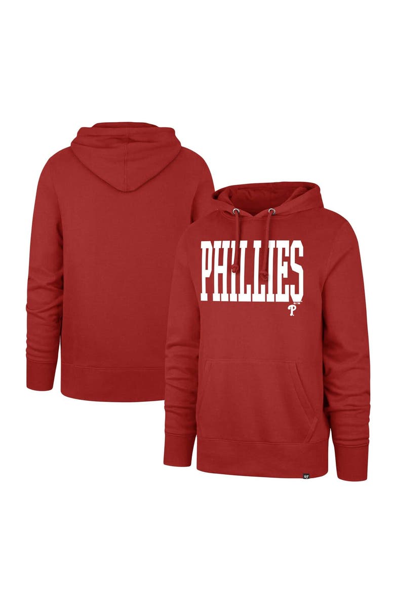 '47 Men's '47 Red Philadelphia Phillies Dime Headline Pullover Hoodie, Main, color, 