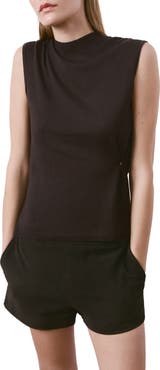 MANGO Side Gather Mock Neck Sweater Vest