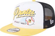 New Era Men's New Era White/Gold Pittsburgh Pirates Retro Script Trucker 9FIFTY Snapback Hat