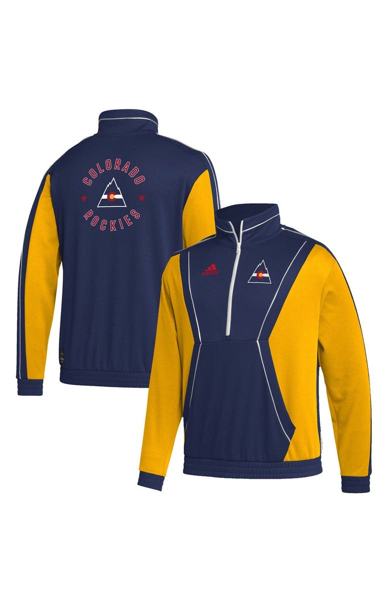 adidas Men's adidas Blue Colorado Rockies Team Classics Half-Zip Jacket, Main, color, 