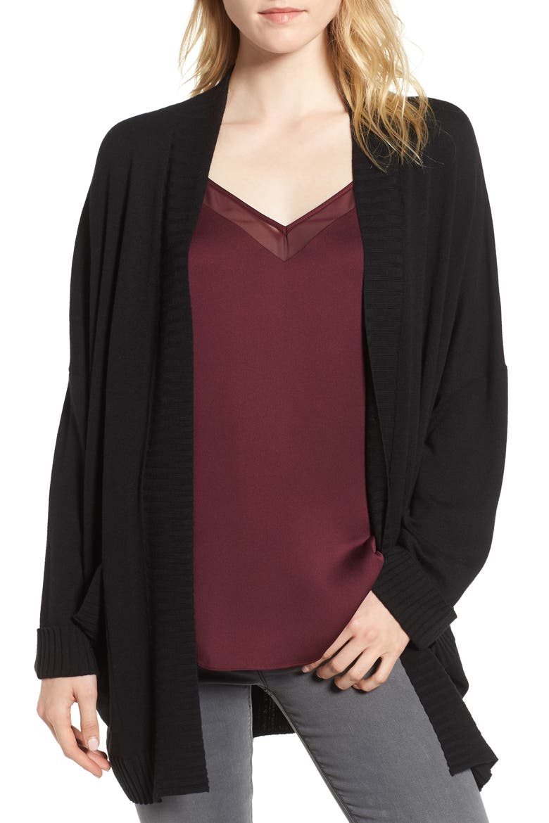 Oversize Open Cardigan, Main, color, BLACK