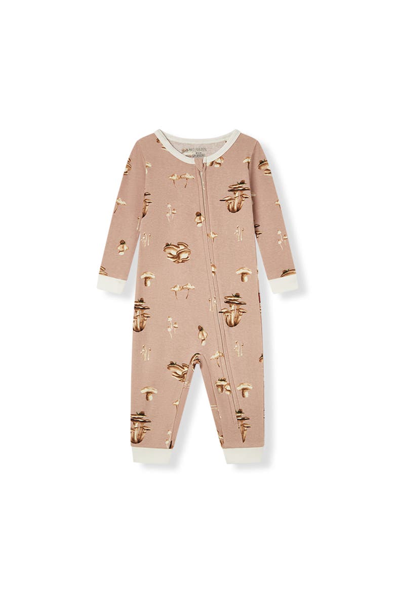 Organic Cotton Zipper Pajama, Main, color, Mushroom