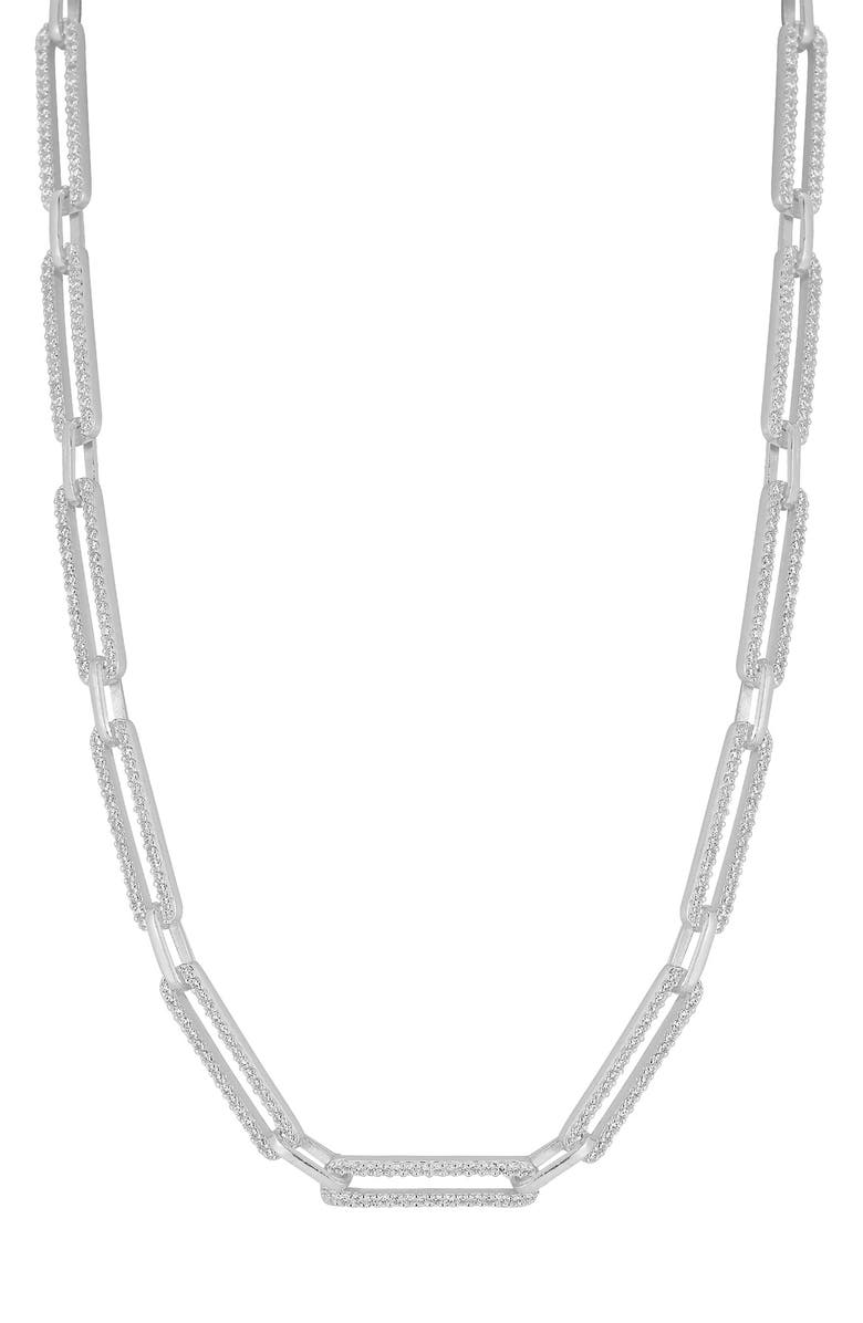 CHLOE AND MADISON CZ Pavé Oval Link Necklace, Main, color,