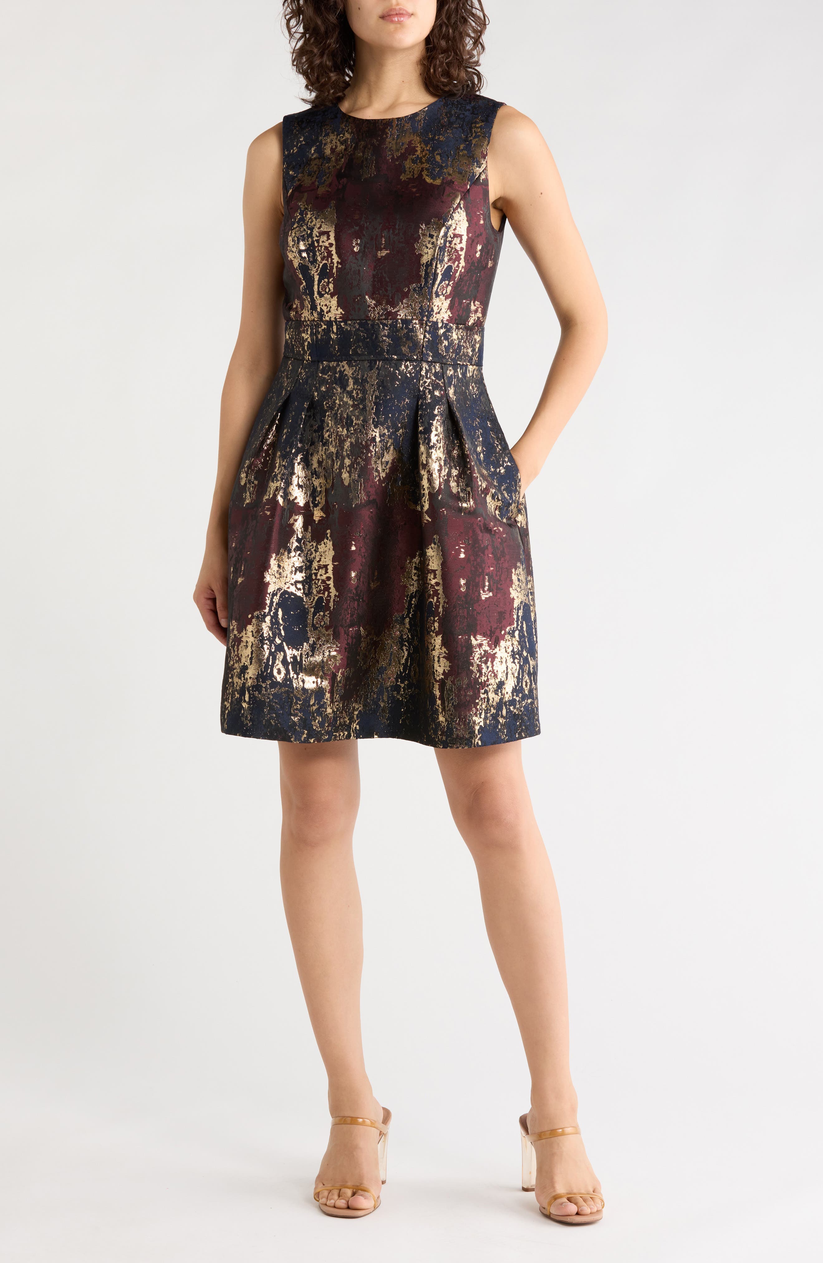 Jacquard Fit & Flare Dress