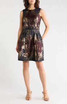 Jacquard Fit & Flare Dress