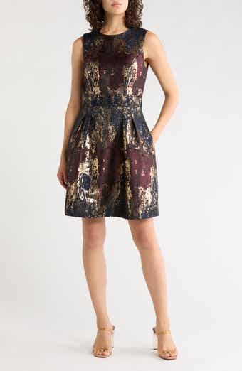 Jacquard Fit & Flare Dress