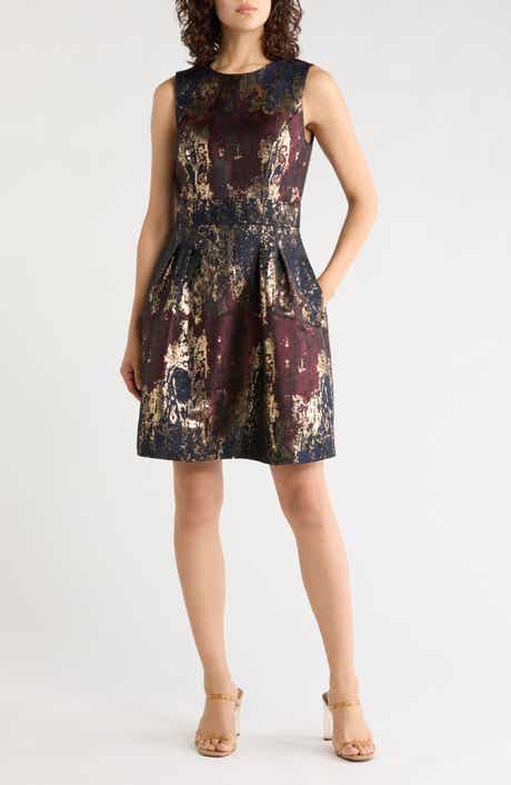 Jacquard Fit & Flare Dress