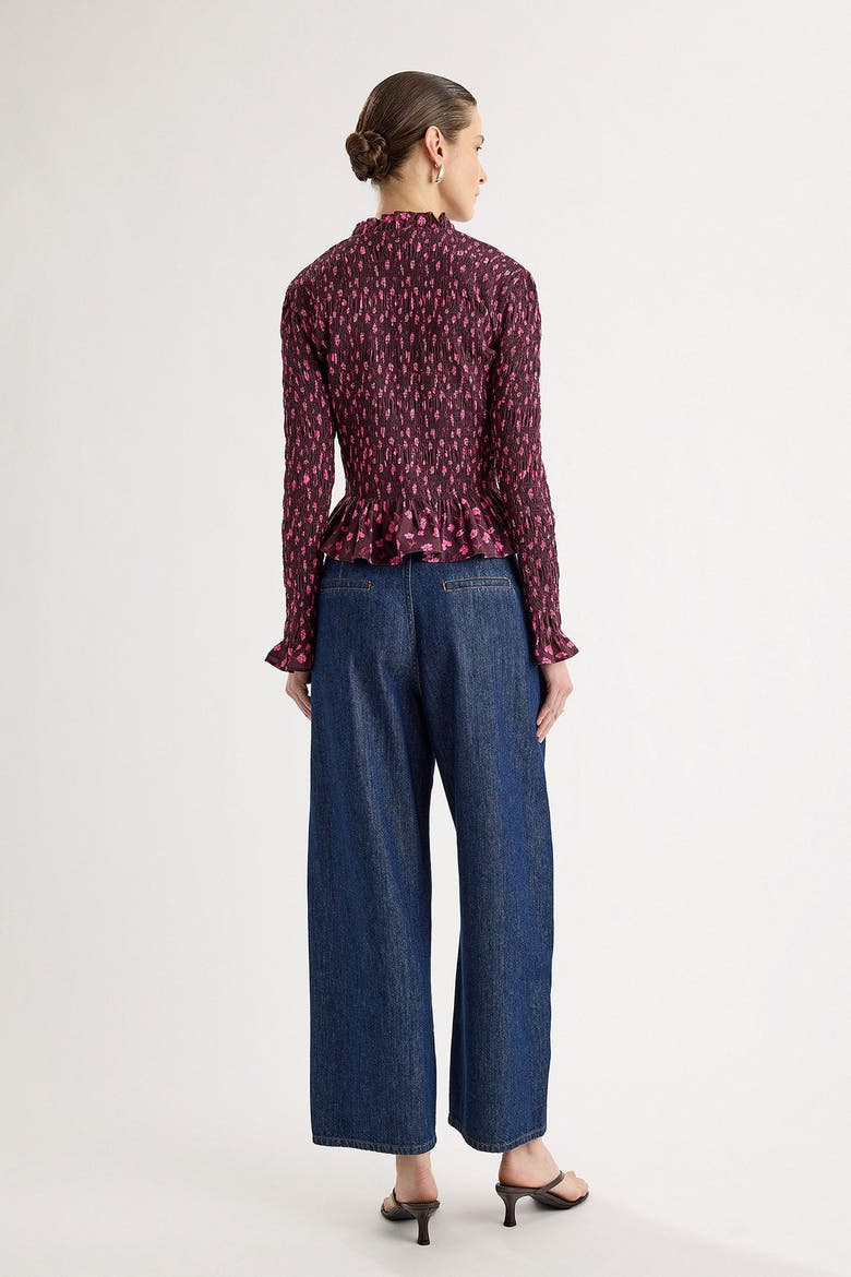 Norra Printed Top, Alternate, color, Berry Floral Print