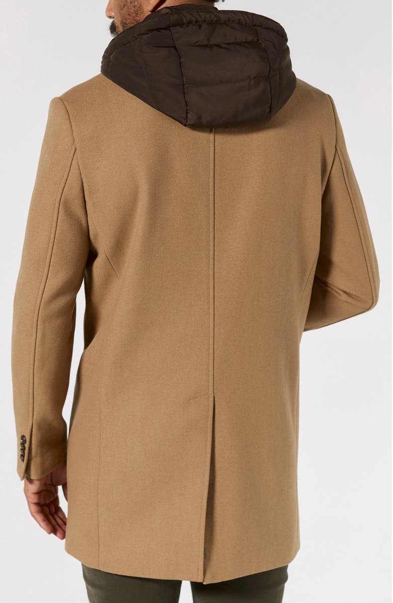 7 Diamonds Midtown Felted Overcoat with Removable Hooded Puffer Bib, Alternate, color, Camel
