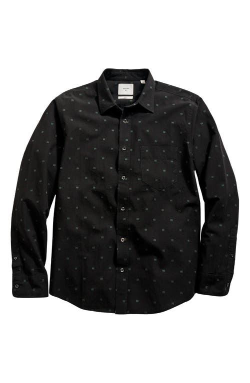 Billy Reid Standard Fit Geometric Dobby Button-up Shirt In Black
