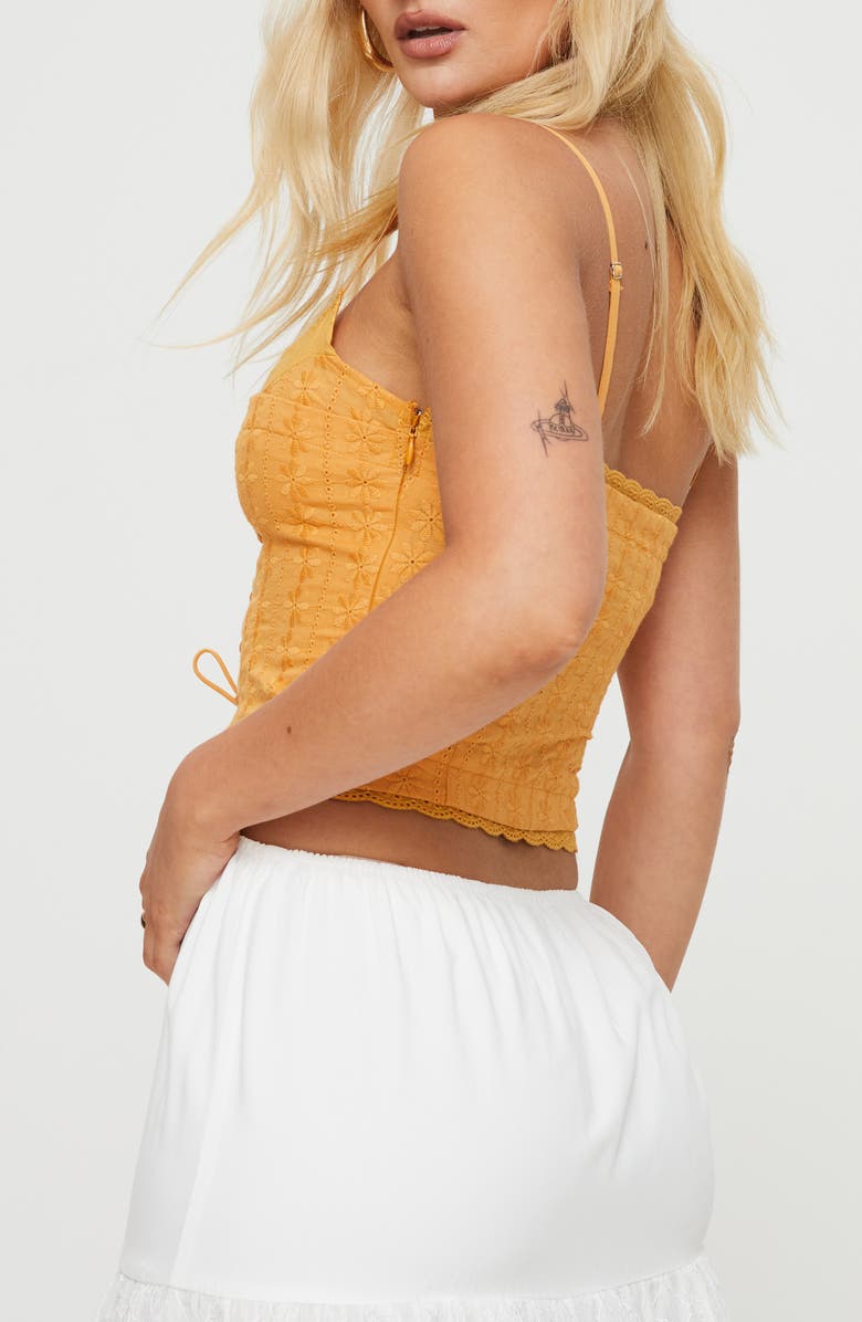 Princess Polly Amitri Cotton Lace-Up Bustier Top, Alternate, color, Orange