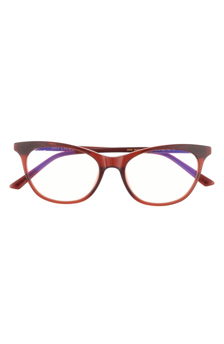 DIFF Jade 51mm Cat Eye Blue Light Blocking Glasses, Main, color,