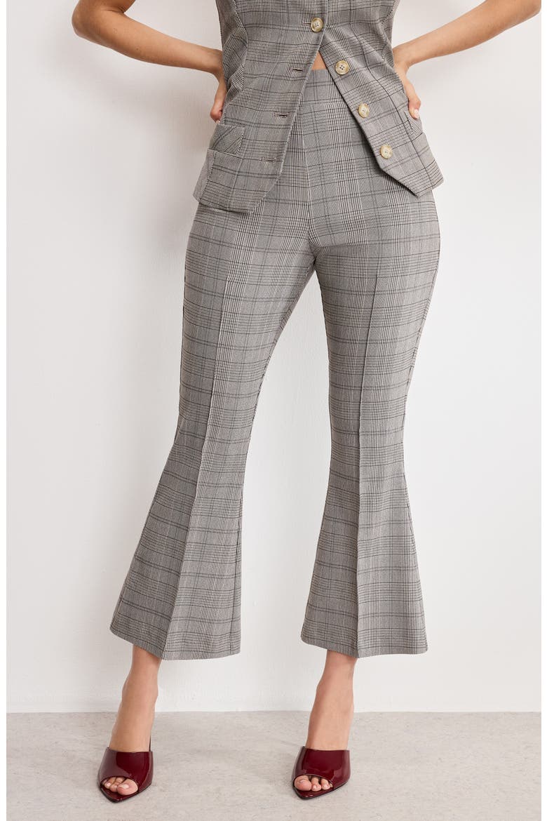 Plaid Kick Flare Pants, Alternate, color, GLEN PLAID001