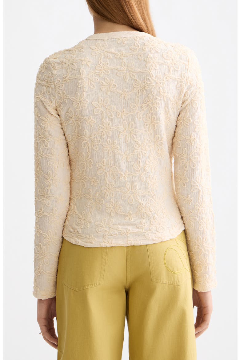 Soutache Detail Knit Button-Up Shirt, Alternate, color, EGGNOG
