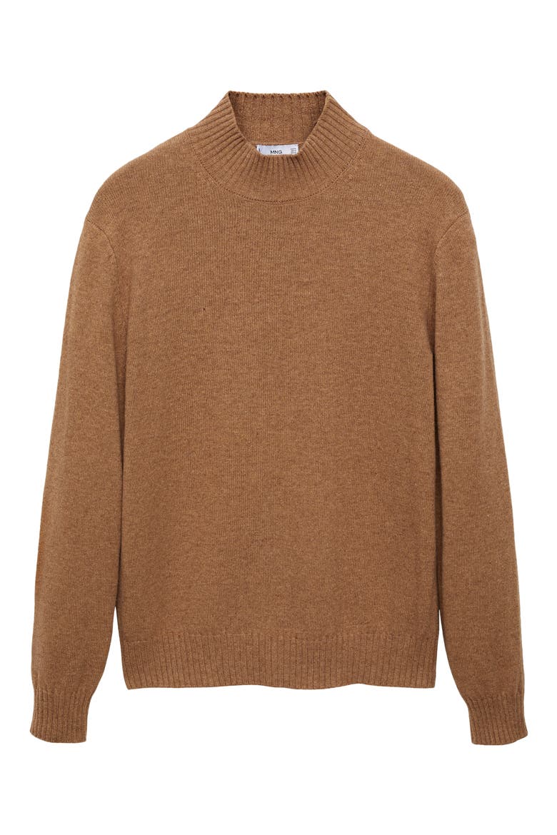 Mock Neck Sweater, Alternate, color, MEDIUM BROWN