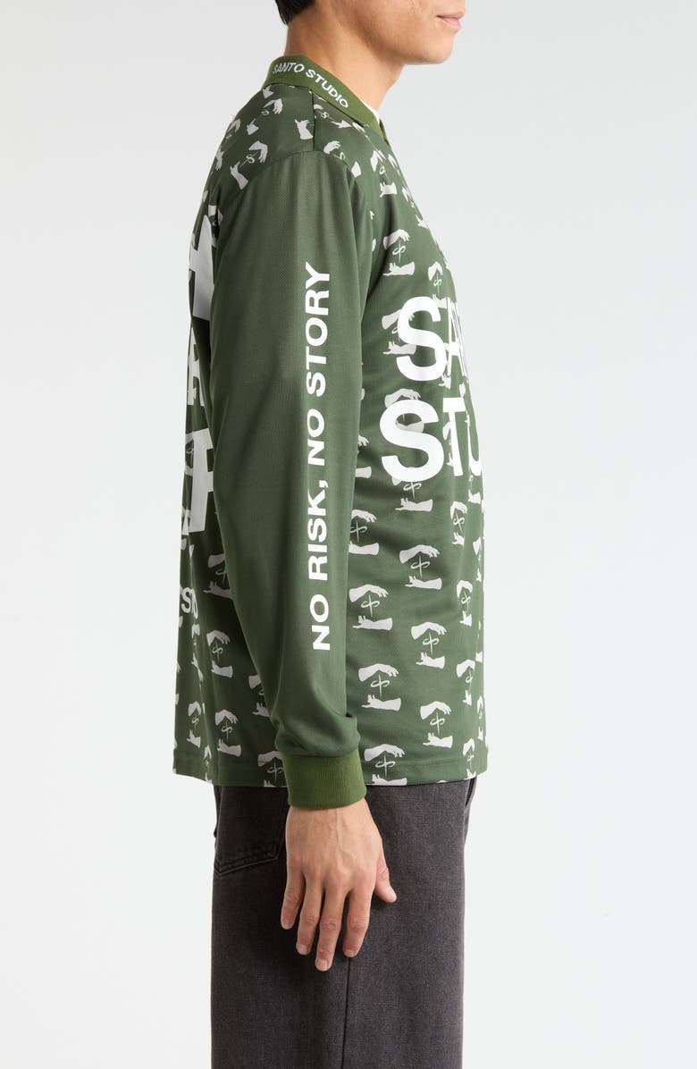 SANTO STUDIO Faith Over Fear Long Sleeve Club Jersey, Alternate, color, Green