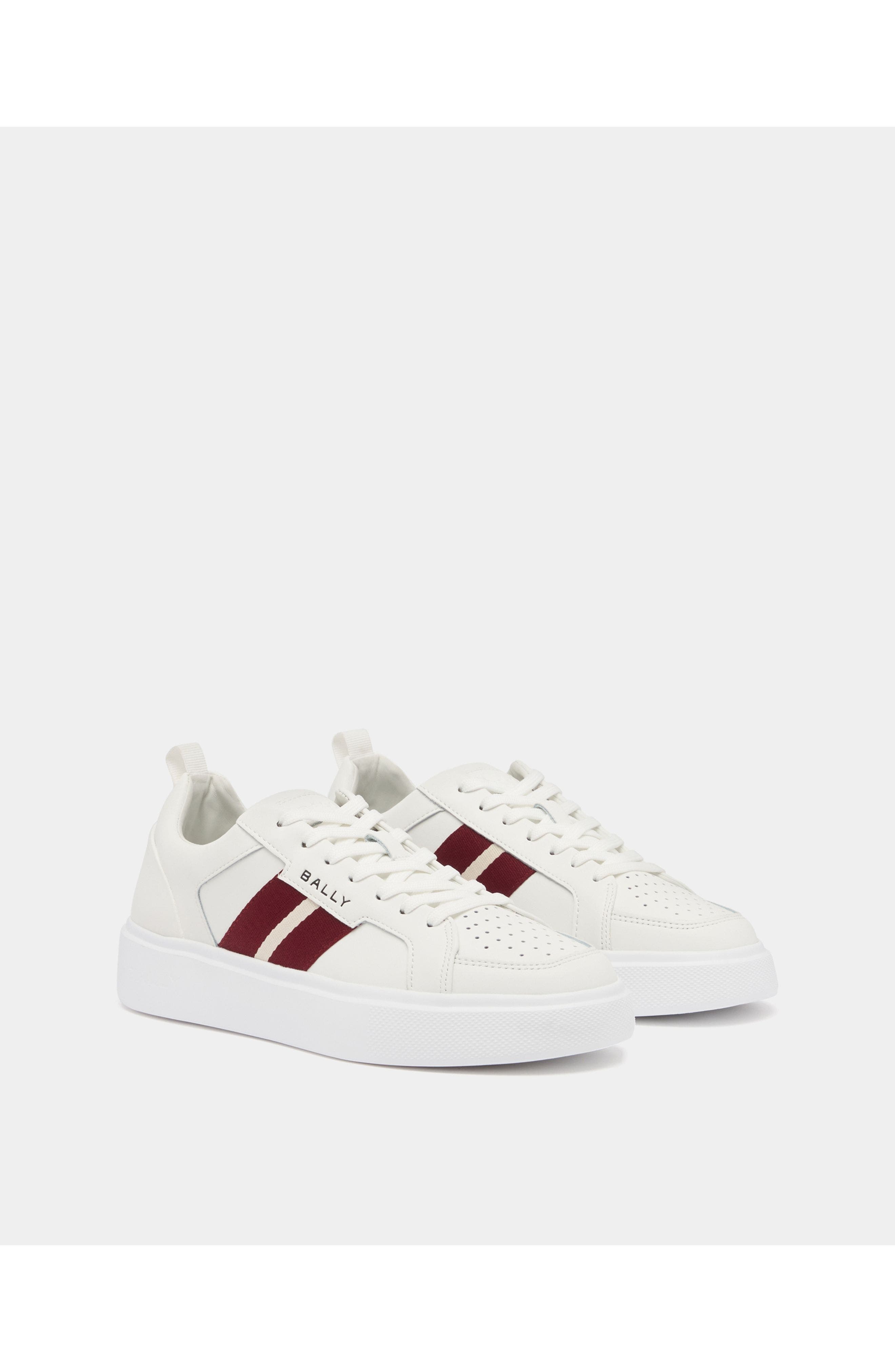 Bally Blayze Sneaker in Leather, Alternate, color, White