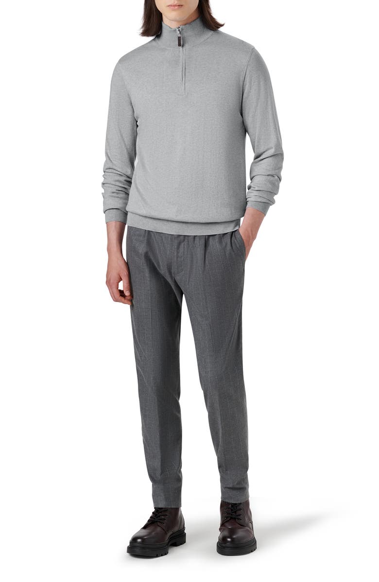 Bugatchi Cotton & Cashmere Quarter Zip Sweater, Alternate, color, 