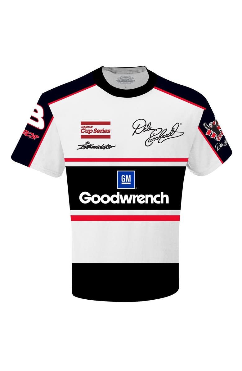 CHECKERED FLAG Men's Checkered Flag Sports White/Black Dale Earnhardt Goodwrench Legend Sublimated Uniform T-Shirt, Alternate, color,