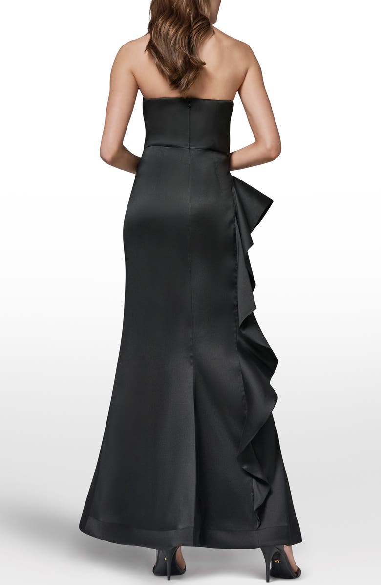Donna Karan New York Taffeta Strapless Ruffle Gown, Alternate, color, Black