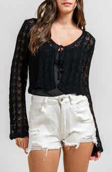 Openwork Cropped Cardigan