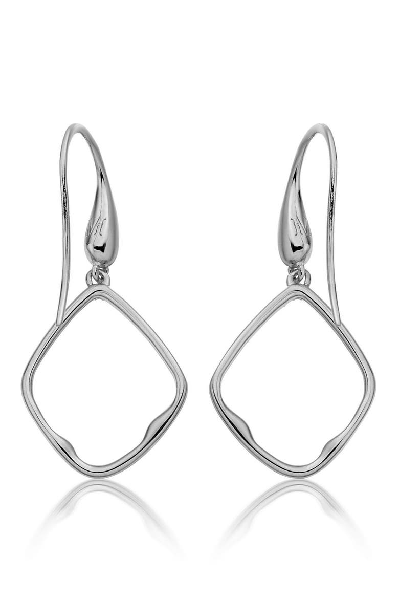 Riva Diamond Hoop Drop Earrings, Alternate, color, SILVER