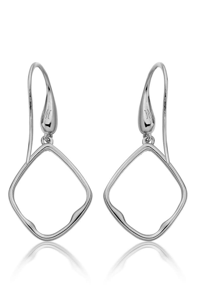 Monica Vinader Riva Diamond Hoop Drop Earrings, Alternate, color, Silver