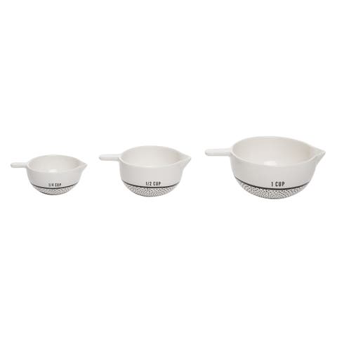 Dotted Cer Measuring Cups Set of 3 Ceramic White