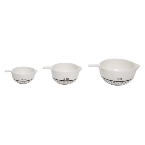 Totalee Gift Dotted Cer Measuring Cups Set Of 3 Ceramic White