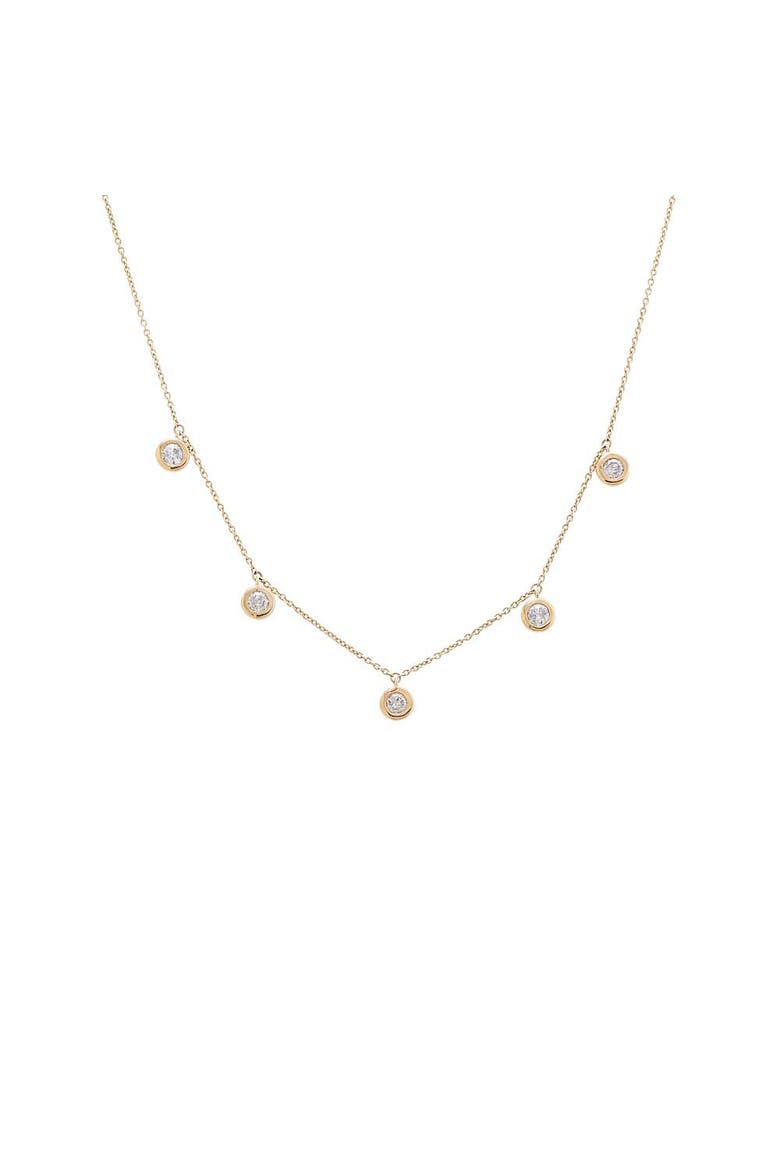Diamond Dangling Bezel Necklace 14K, Main, color, 14K Gold
