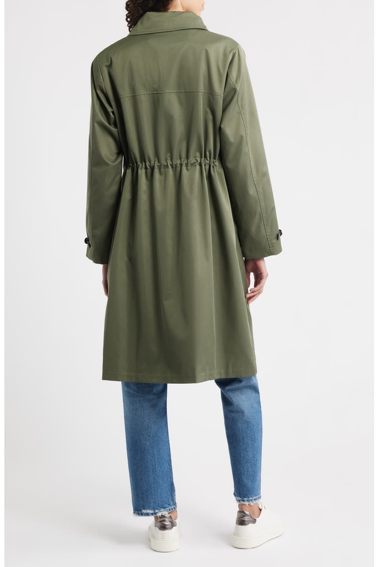 Longline Hooded Raincoat, Alternate, color, OLIVE