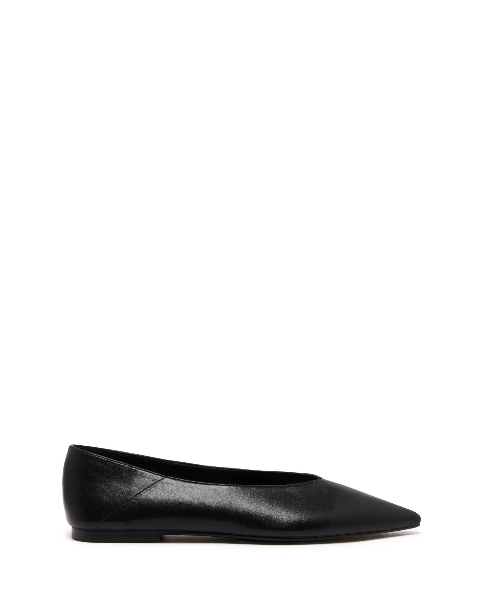 Therapy Australia Clara Pointed Toe Flats, Alternate, color, Black Smooth Pu