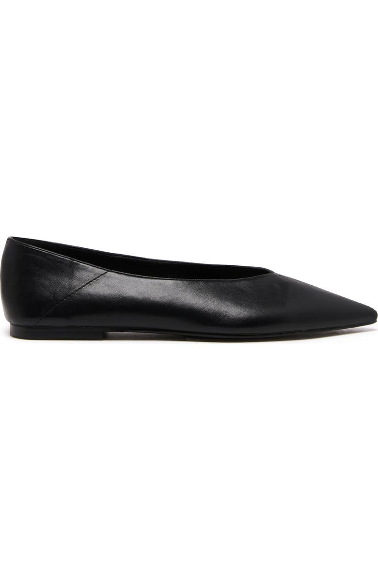 Therapy Australia Clara Pointed Toe Flats, Alternate, color, Black Smooth Pu