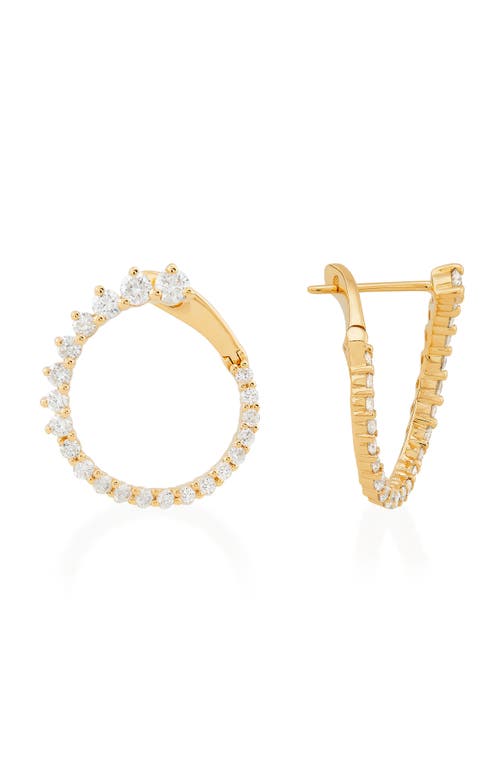 Frankie & Zoe Diamond Frontal Hoop Earrings In Gold