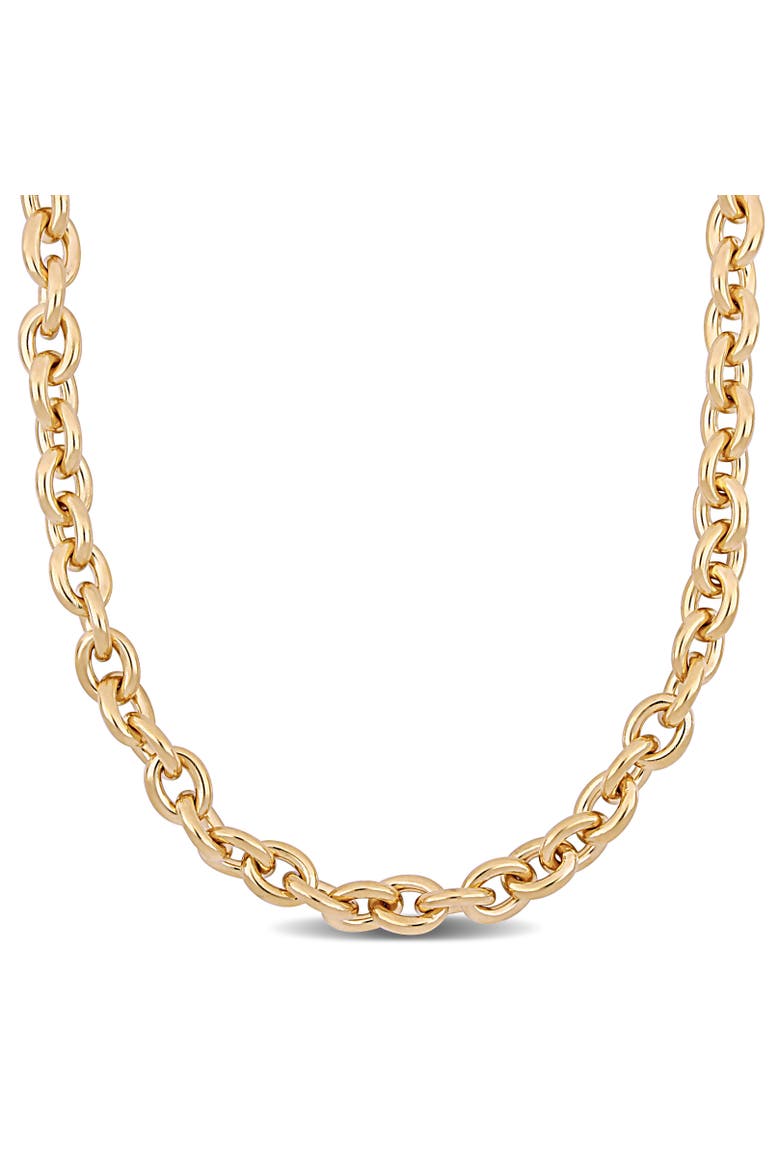 18 Inch Oval Link Necklace Yellow-Plated, Main, color, Yellow-Plated
