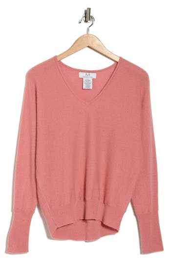 Magaschoni Cashmere V-neck Dolman Sweater In Pink