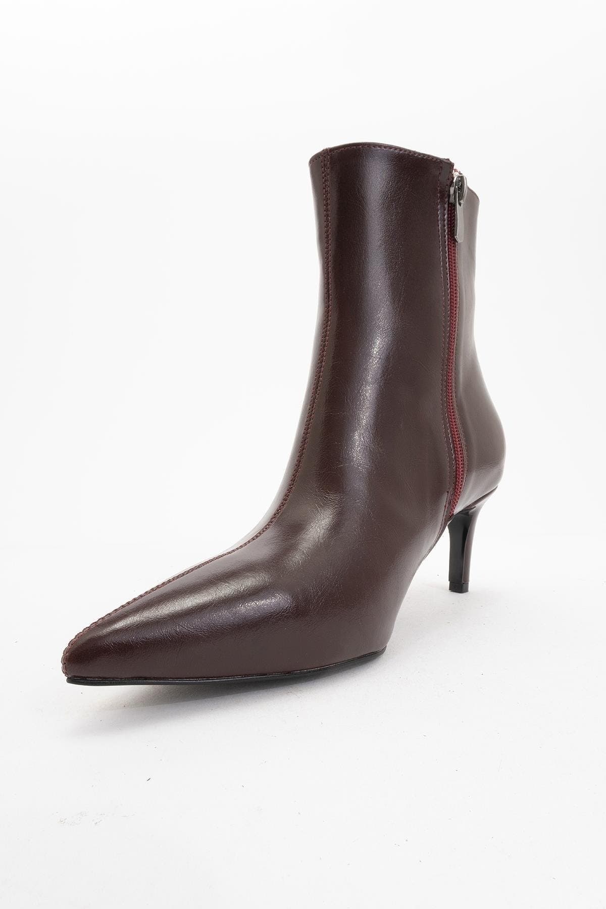 Noya Stiletto Boot, Alternate, color, Burgundy Faux Leather