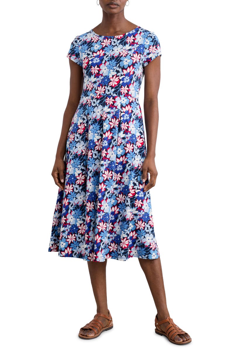 Seasalt Cornwall Wild Bouquet Jersey Midi Dress, Main, color, Seashore Floral Maritime