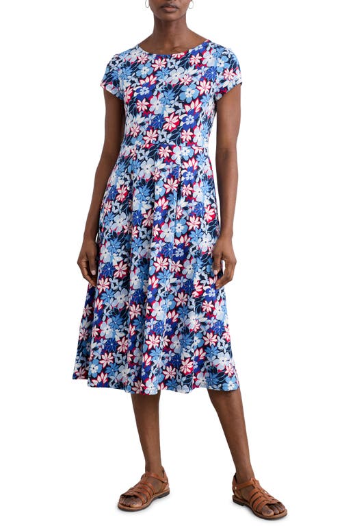 Seasalt Cornwall Wild Bouquet Jersey Midi Dress In Seashore Floral Maritime