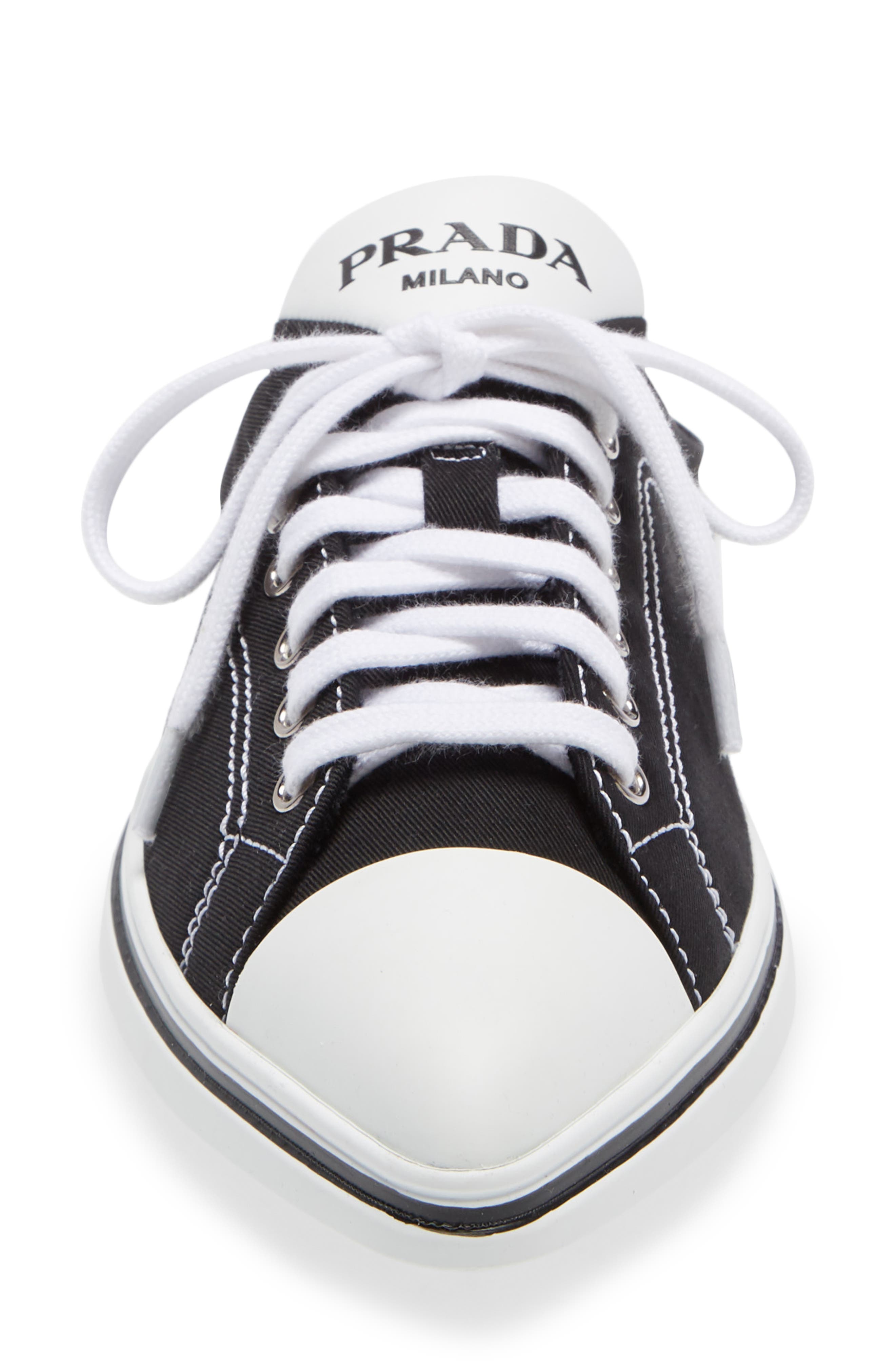 Prada Pointed Toe Sneaker Mule, Alternate, color, 