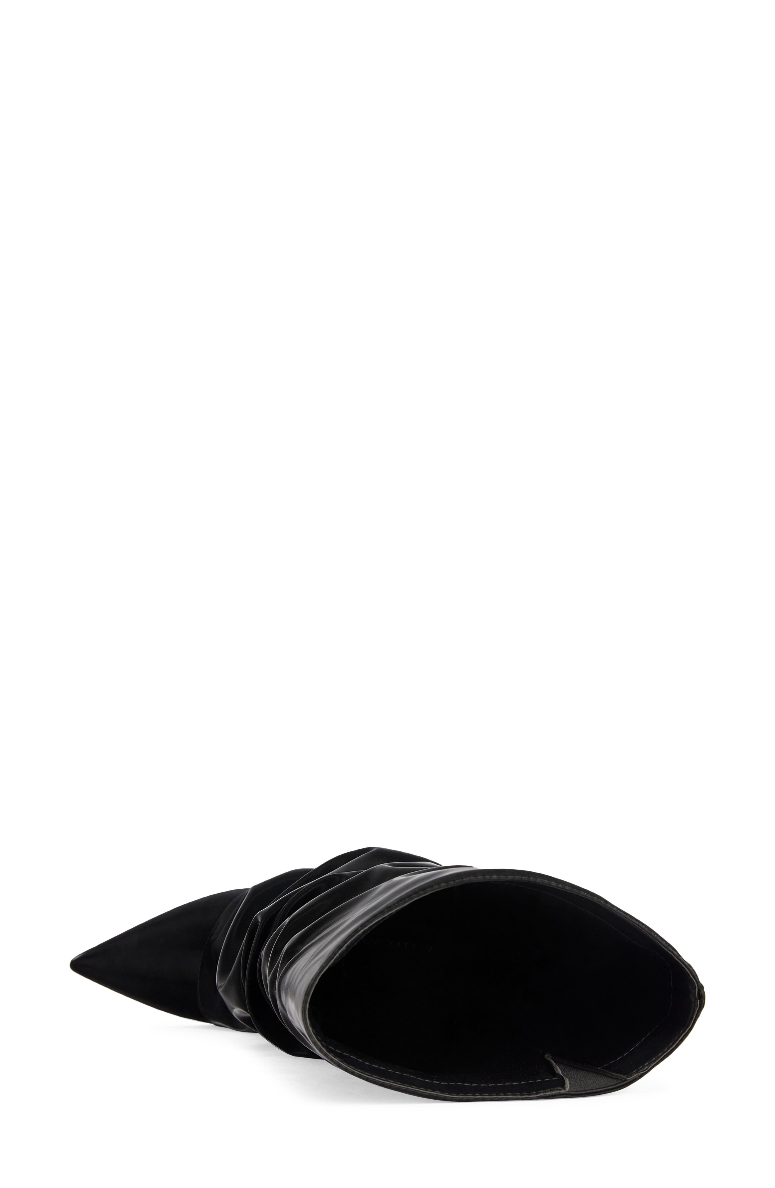 Zylla Slouchy Faux Leather Boot, Alternate, color, BLACK