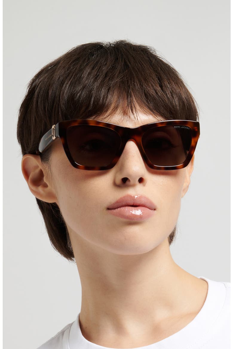 54mm Cat Eye Sunglasses, Alternate, color, HAVANA/ BROWN