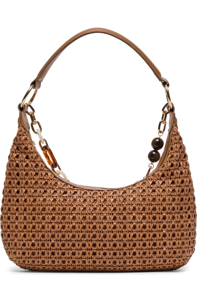 Dolce Vita Poppie Woven Faux Leather Shoulder Bag, Alternate, color, Saddle