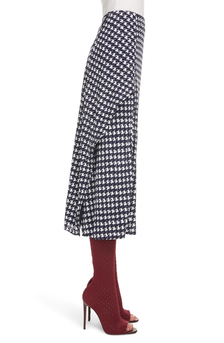 Victoria Beckham Houndstooth Print Wrap Midi Skirt, Alternate, color, 