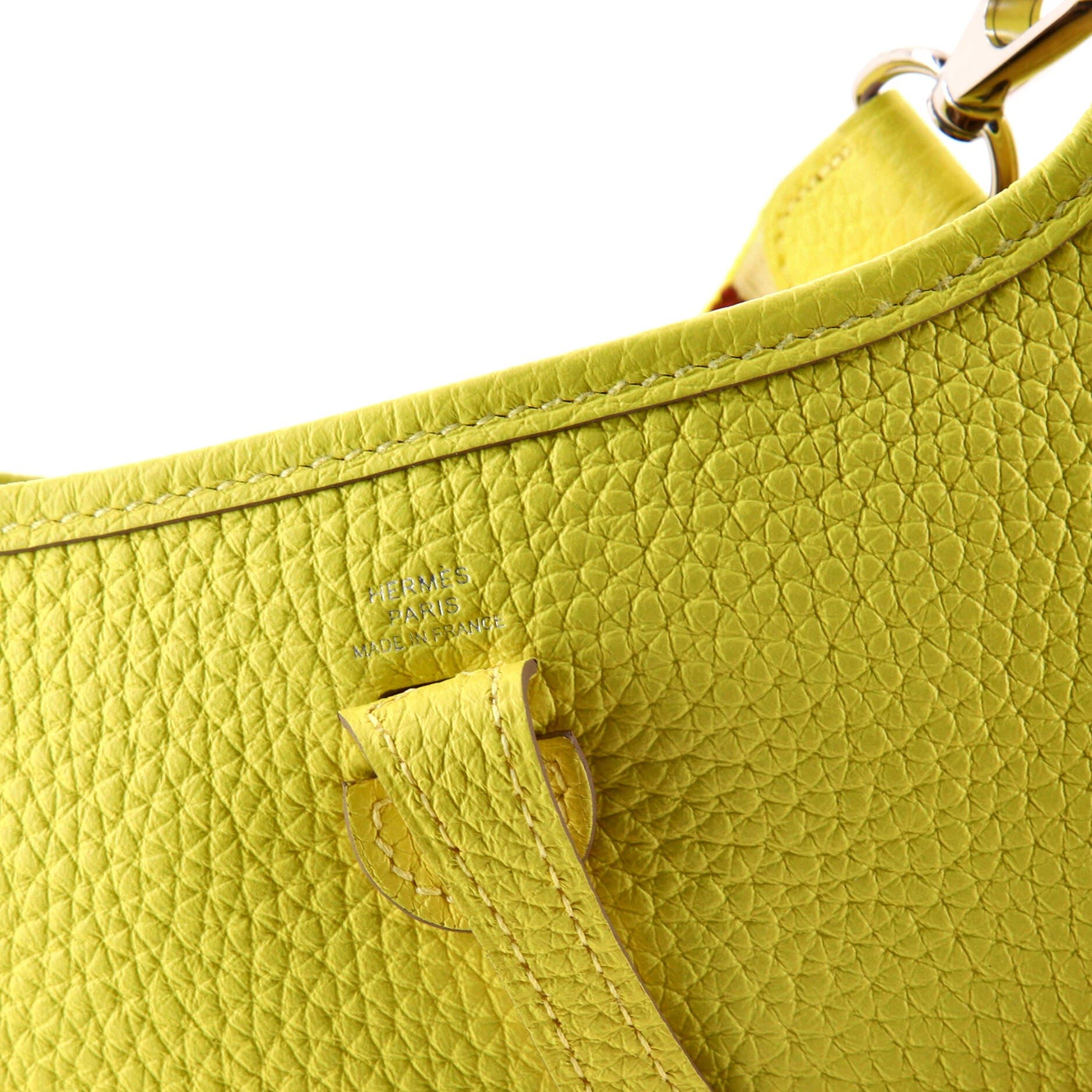 Pre-Owned Hermes Evelyne Bag Gen III Clemence TPM, Alternate, color, Lime