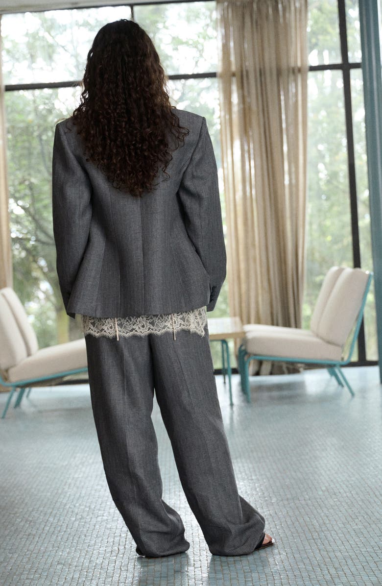 MANGO Double Breasted Suit Jacket, Alternate, color, Black